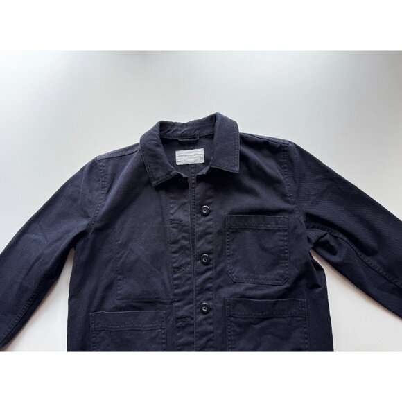 EVERLANE Midnight Navy Blue Cotton Canvas Cropped Utility Chore Jacket, Size XS - Picture 6 of 12